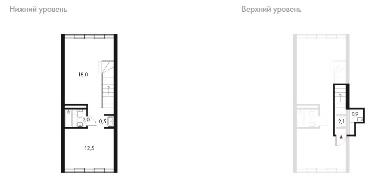 Двухкомнатная квартира 36 м²