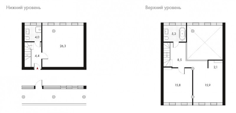 Двухкомнатная квартира 82.3 м²