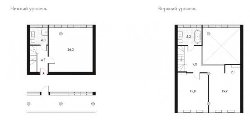 Трёхкомнатная квартира 83.1 м²