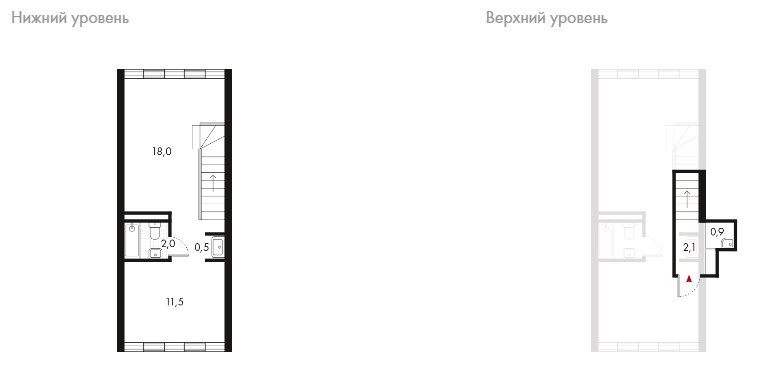 Двухкомнатная квартира 35 м²