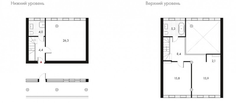 Трёхкомнатная квартира 82.2 м²