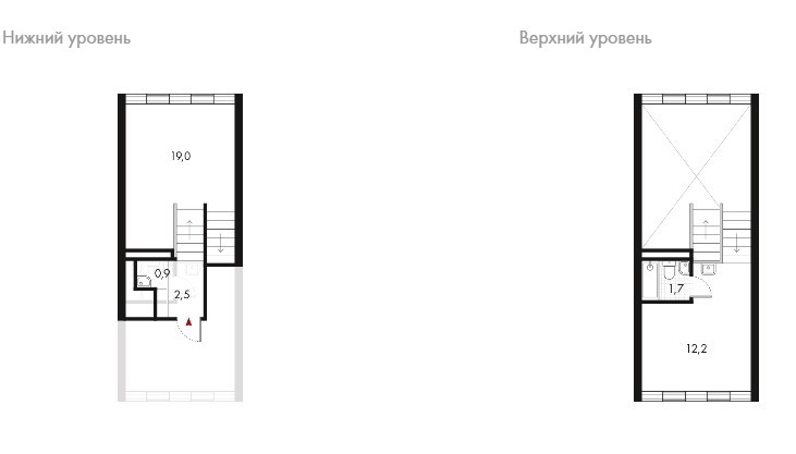 Двухкомнатная квартира 36.3 м²